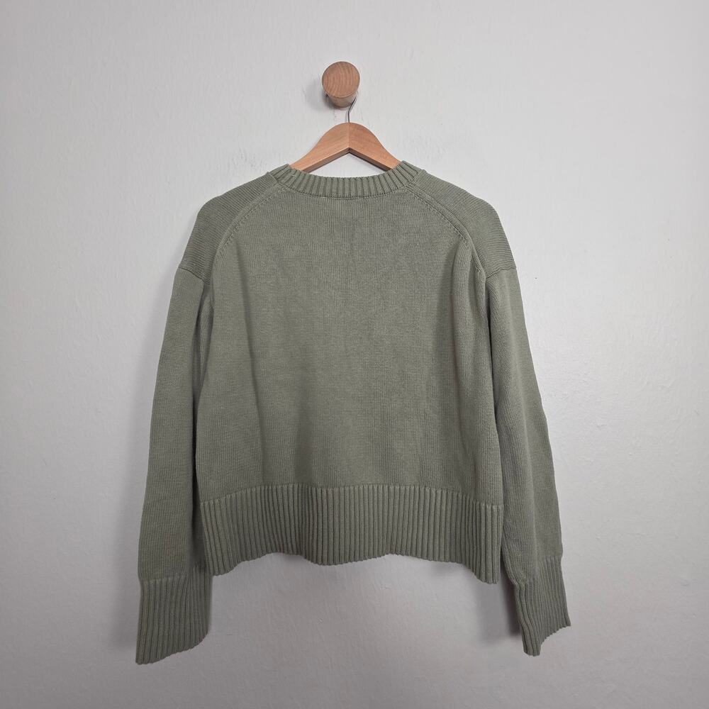 Everlane The Boxy Sweater Everyday Cotton Sage Green Small - Picture 13 of 15